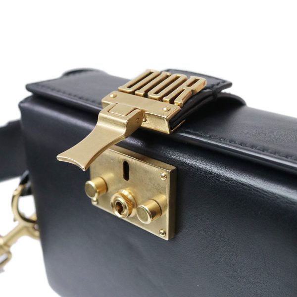 200098923018 11 Christian Dior Addict Small Box Shoulder Bag Calfskin Black