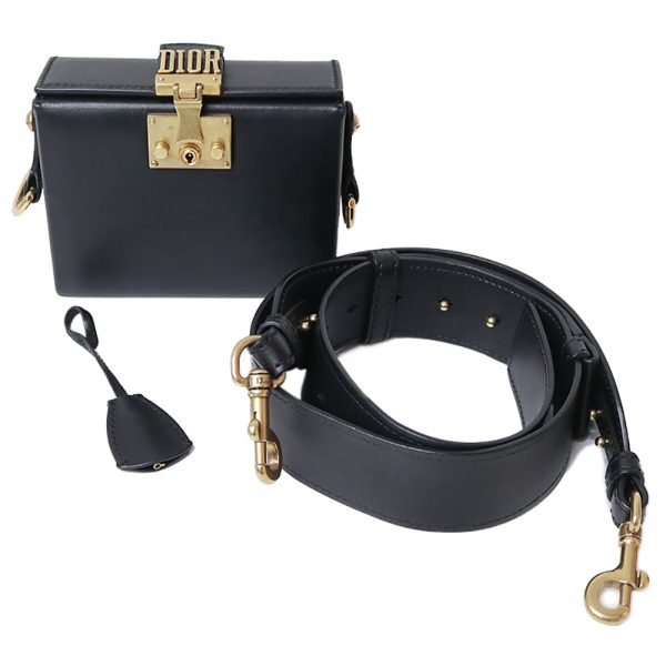 200098923018 2 Christian Dior Addict Small Box Shoulder Bag Calfskin Black