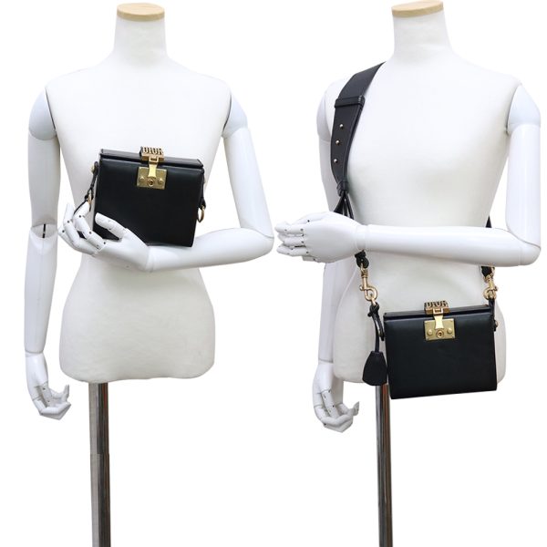 200098923018 8 Christian Dior Addict Small Box Shoulder Bag Calfskin Black