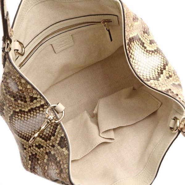 200099825018 3 Gucci Soho Interlocking G Handbag Python Leather Beige