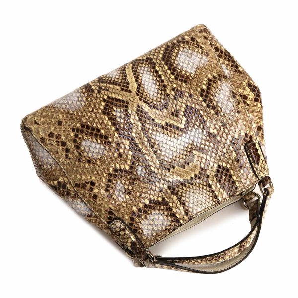 200099825018 6 Gucci Soho Interlocking G Handbag Python Leather Beige