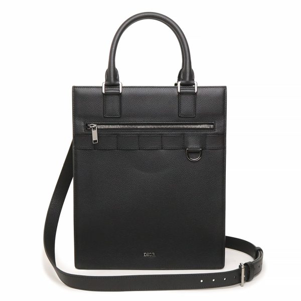 200100064018 Dior Safari Tote 2way Bag Calfskin Leather Black