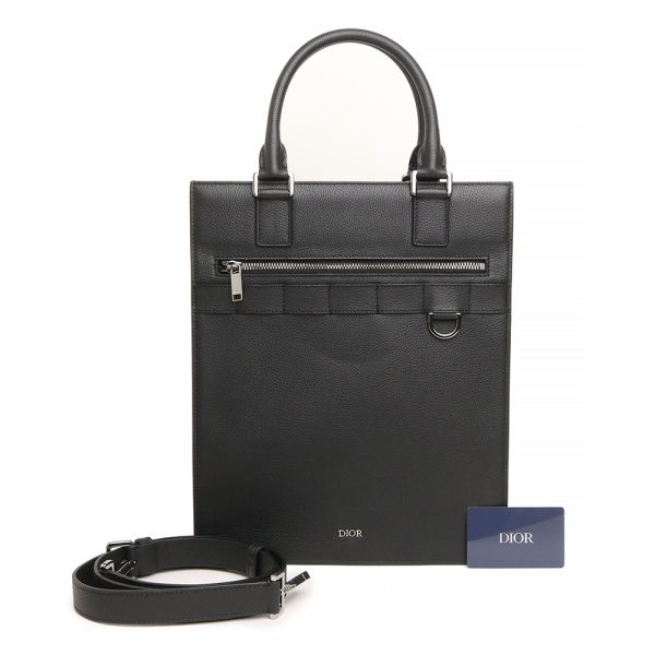 200100064018 2 Dior Safari Tote 2way Bag Calfskin Leather Black