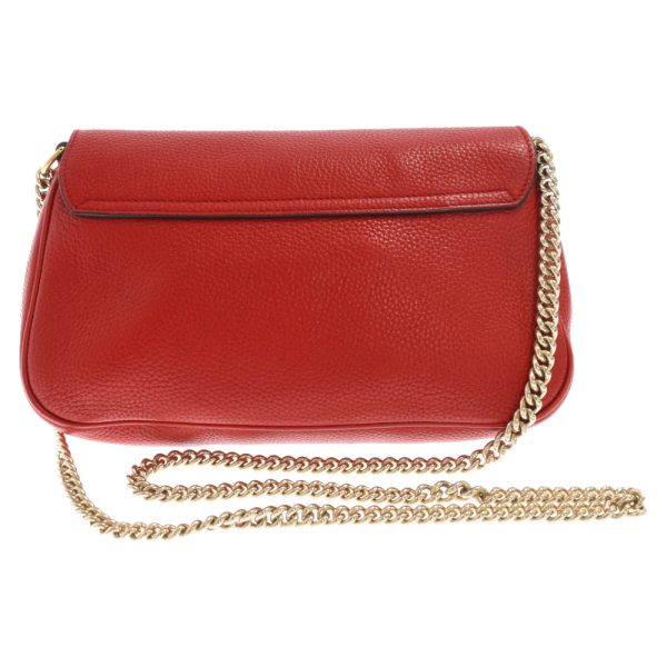 2024c300008 1 GUCCI Soho Interlocking Chain Shoulder Bag Leather Red