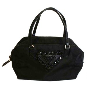 20786 1 Prada Tote Handbag Shoulder 2way Canapa Mini Black