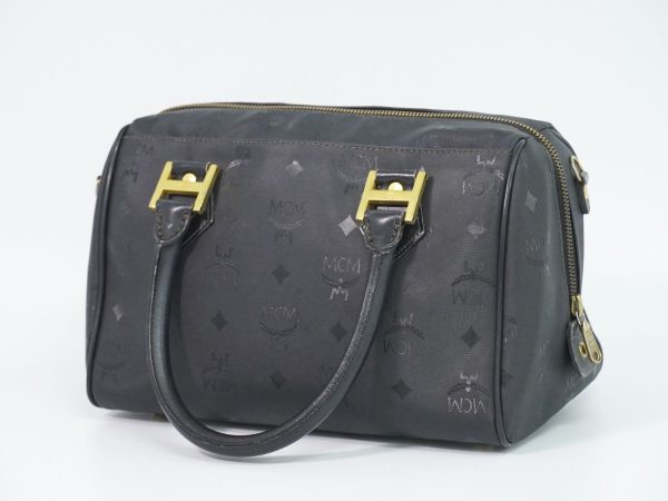 2100010000103425 2 MCM Visetos Mini Boston Bag Black