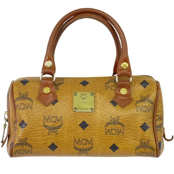 2100020000001801 1 MCM Visetos Mini Boston Bag Brown