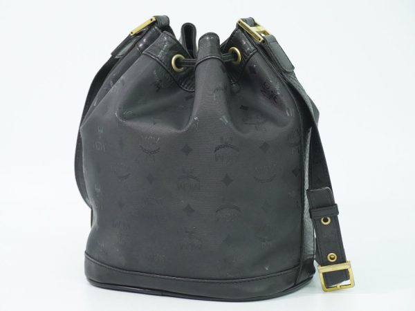 2100020000006066 2 MCM Visetos Drawstring Shoulder Bag Black