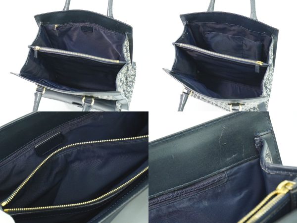 2100020000007060 8 Christian Dior Canvas Trotter Tote Bag Navy