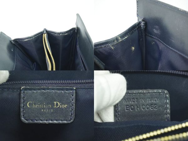 2100020000007060 9 Christian Dior Canvas Trotter Tote Bag Navy