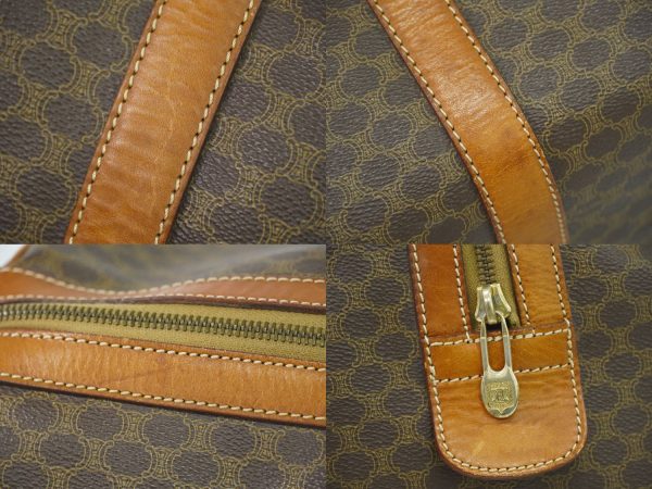 2100020000007264 4 Celine Macadam Boston Travel Handbag Brown Macadam