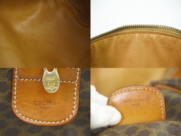 2100020000007264 9 Celine Macadam Boston Travel Handbag Brown Macadam