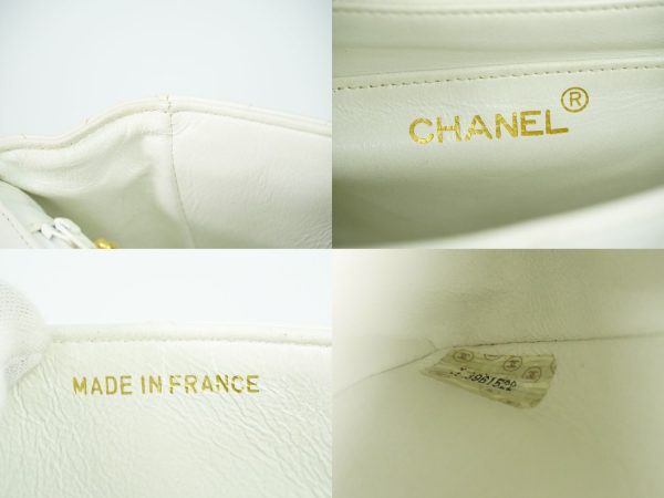 2100020000007955 9 Chanel Cocomark Matelasse Chain Shoulder Bag White