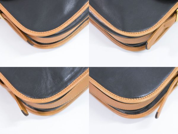 2100020000008864 7 Celine Leather Shoulder Bag Pochette Black Bag