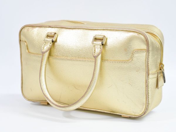 2100020000010256 2 Celine Mini Boston Bag Leather Gold