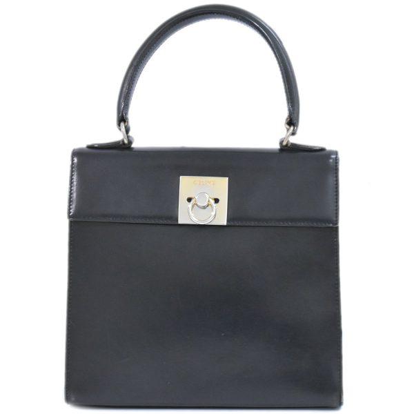 2100020000010573 1 Celine Leather Handbag Black