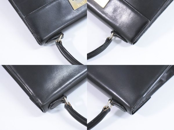 2100020000010573 6 Celine Leather Handbag Black