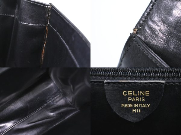 2100020000010573 9 Celine Leather Handbag Black