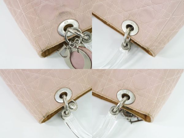 2100020000010609 6 Christian Dior Canvas Hand Bag Pink