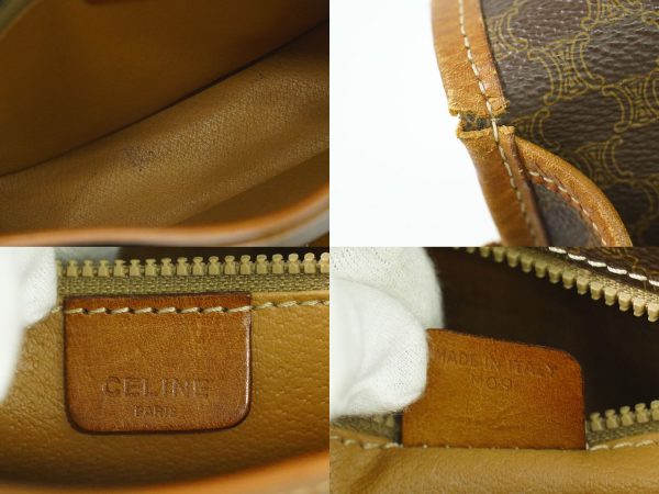 2100020000011998 9 Celine Macadam Shoulder Bag Pochette Brown Macadam Bag