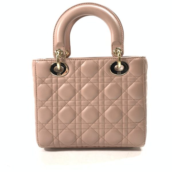 2100050000206406 2 Christian Dior Lady Dior Small Lambskin Handbag Pink