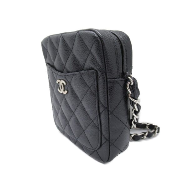 2100301130029 5 Chanel Matelasse Chain Shoulder Bag Caviar Skin Black