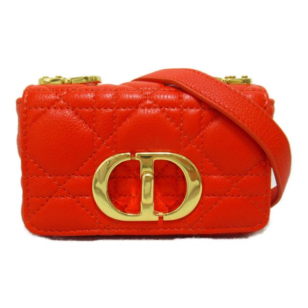 2101217276580 4 Dior Leather Micro Accessory Pouch Bag Orange