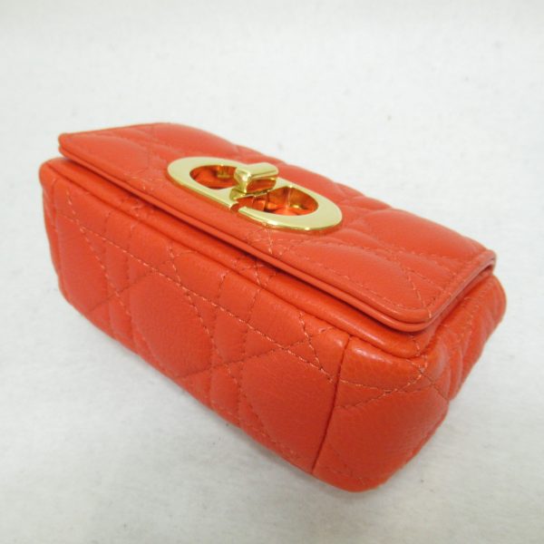 2101217276580 7 Dior Leather Micro Accessory Pouch Bag Orange