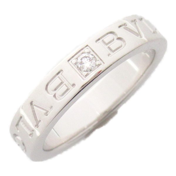 2101217334945 2 Bulgari Double Logo Diamond Ring White Gold