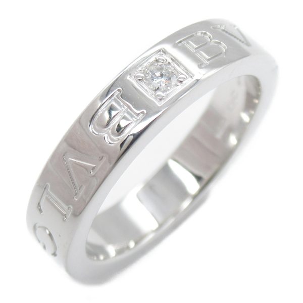 2101217480611 1 Bulgari Double Logo Ring White Gold Diamond