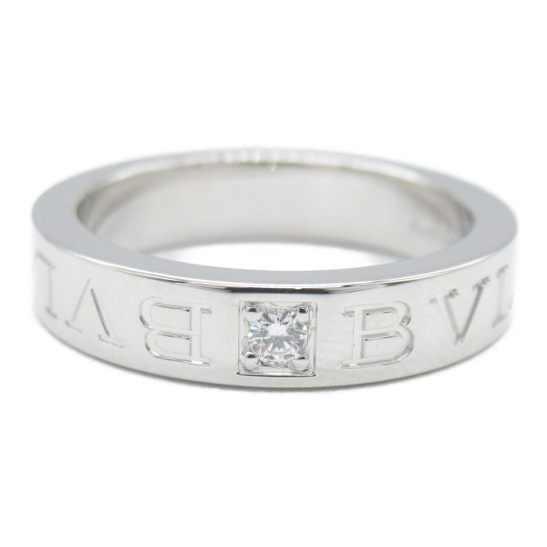 2101217480611 2 Bulgari Double Logo Ring White Gold Diamond