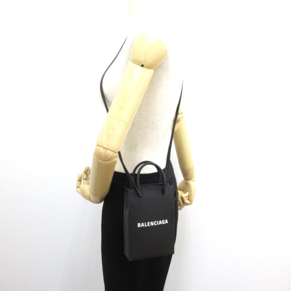 2101217533867 5 Balenciaga Smartphone Shoulder Bag Calf Black