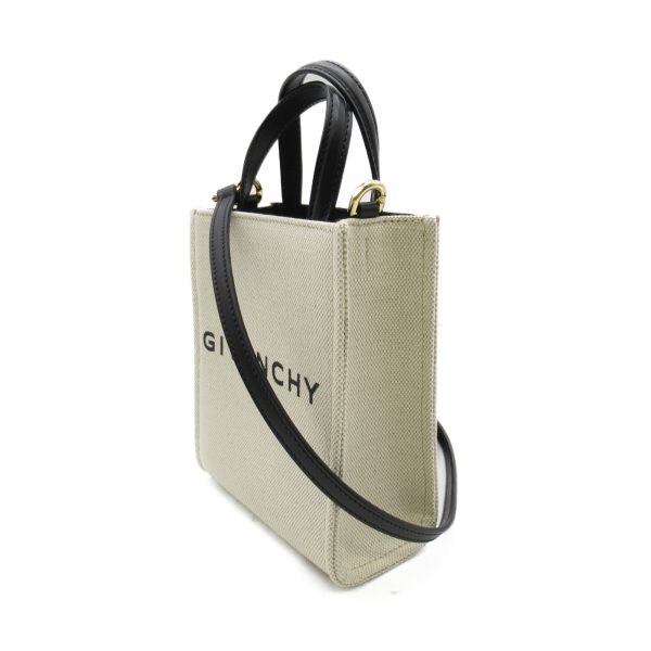 2101217607605 2 Givenchy 2way Shoulder Bag Canvas Leather Beige Black