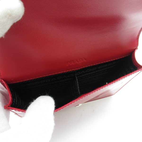 2101217627443 5 Prada Playing Card Pouch Leather Red