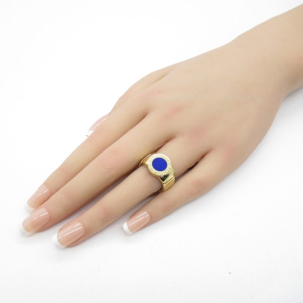 2101217649131 7 Bulgari Tubogas Lapis Lazuli Ring Yellow Gold