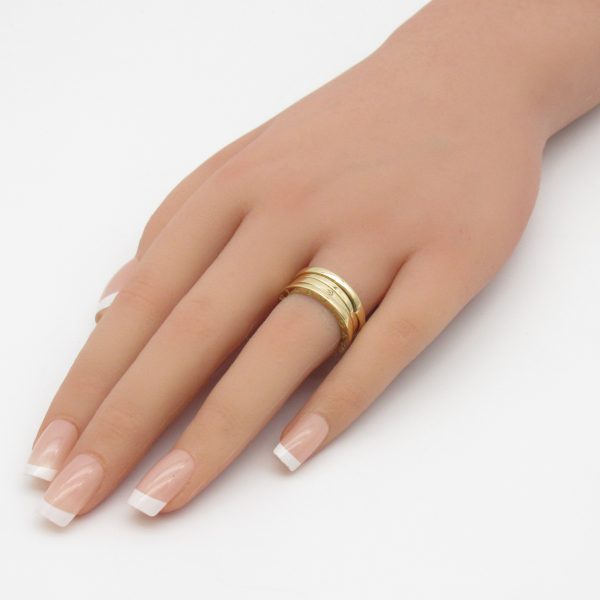 2101217649346 10 Bulgari 3 Band Yellow Gold Ring