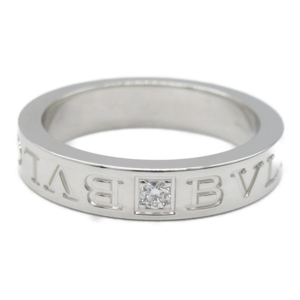 2101217699778 2 Bulgari Double Logo Diamond White Gold Ring