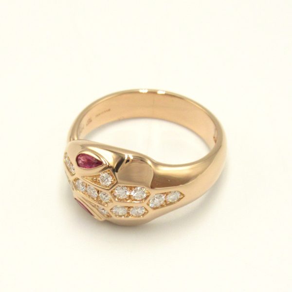 2101217759014 5 Bulgari Serpenti Ring Pink Gold Diamond