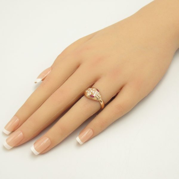 2101217759014 9 Bulgari Serpenti Ring Pink Gold Diamond