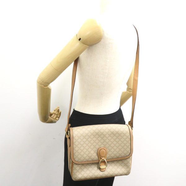 2101217770330 5 Celine Shoulder Bag Coated Canvas Leather Beige