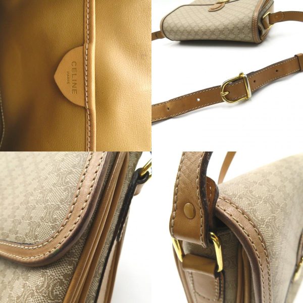 2101217770330 7c Celine Shoulder Bag Coated Canvas Leather Beige