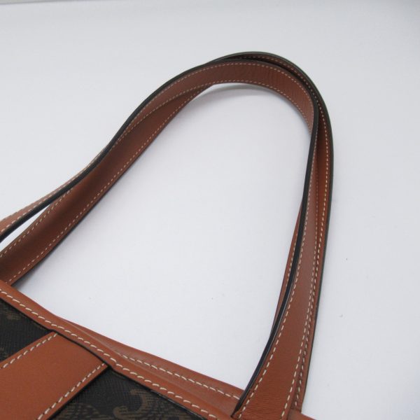 2101217772983 9 Celine Triomphe Tote Bag Canvas Coated Canvas Brown Dark