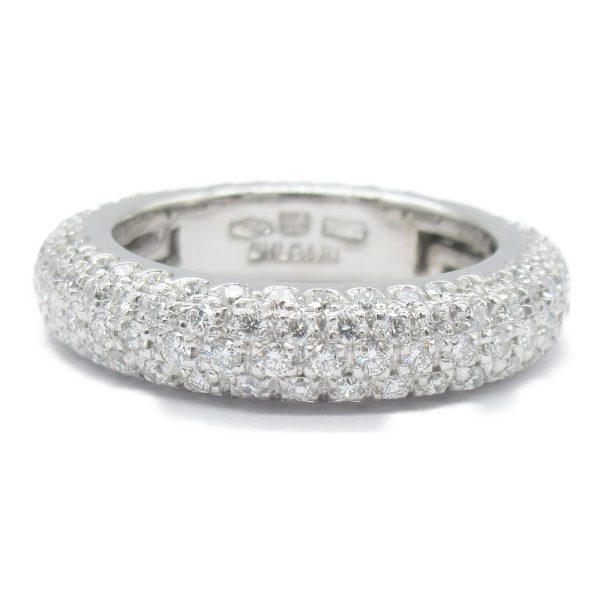 2101217801188 2 Bulgari Full Eternity Pave Diamond Ring White Gold