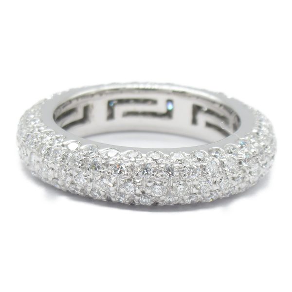 2101217801188 3 Bulgari Full Eternity Pave Diamond Ring White Gold