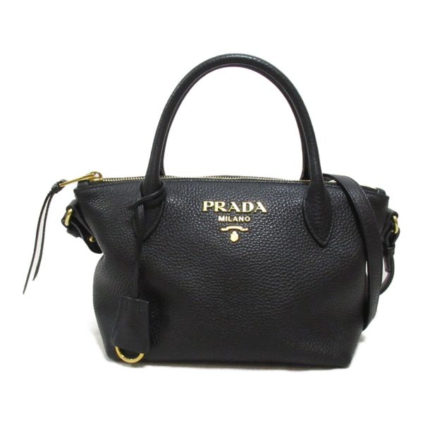 2101217842389 3 Prada Zipper Leather Shoulder Bag Black