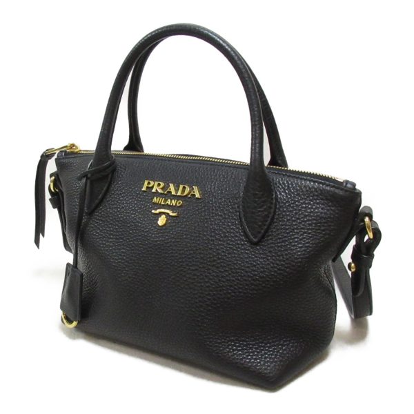 2101217842389 5 Prada Zipper Leather Shoulder Bag Black