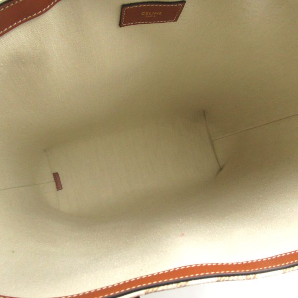 2101217857079 6 Celine Triomphe Tote Bag Canvas Leather Beige