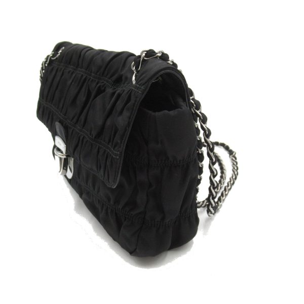 2101217886116 3 Prada Chain Shoulder Bag Nylon Black Series