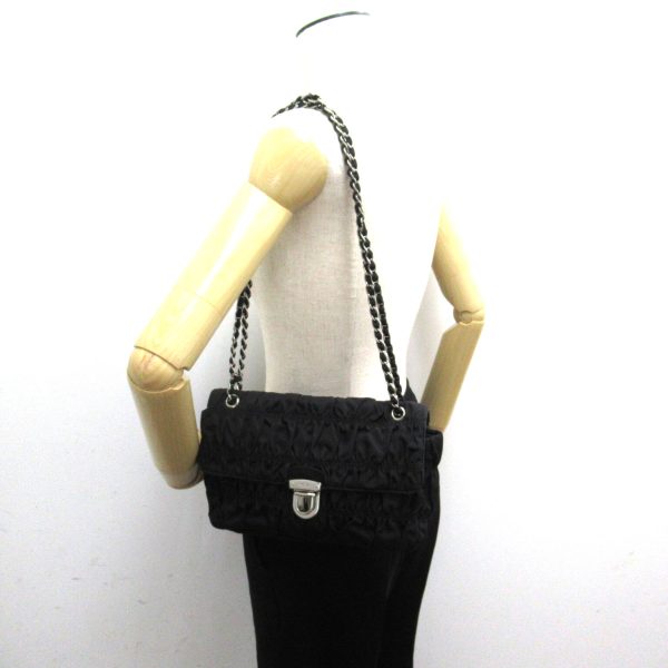 2101217886116 5 Prada Chain Shoulder Bag Nylon Black Series