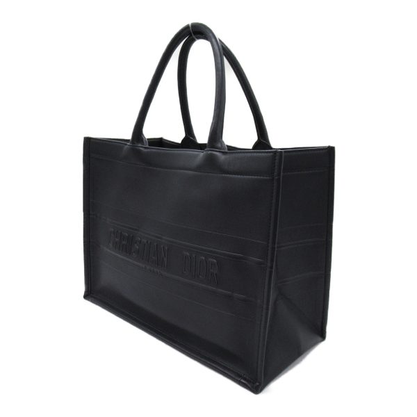 2101217888806 5 Dior Leather Book Tote Bag Black